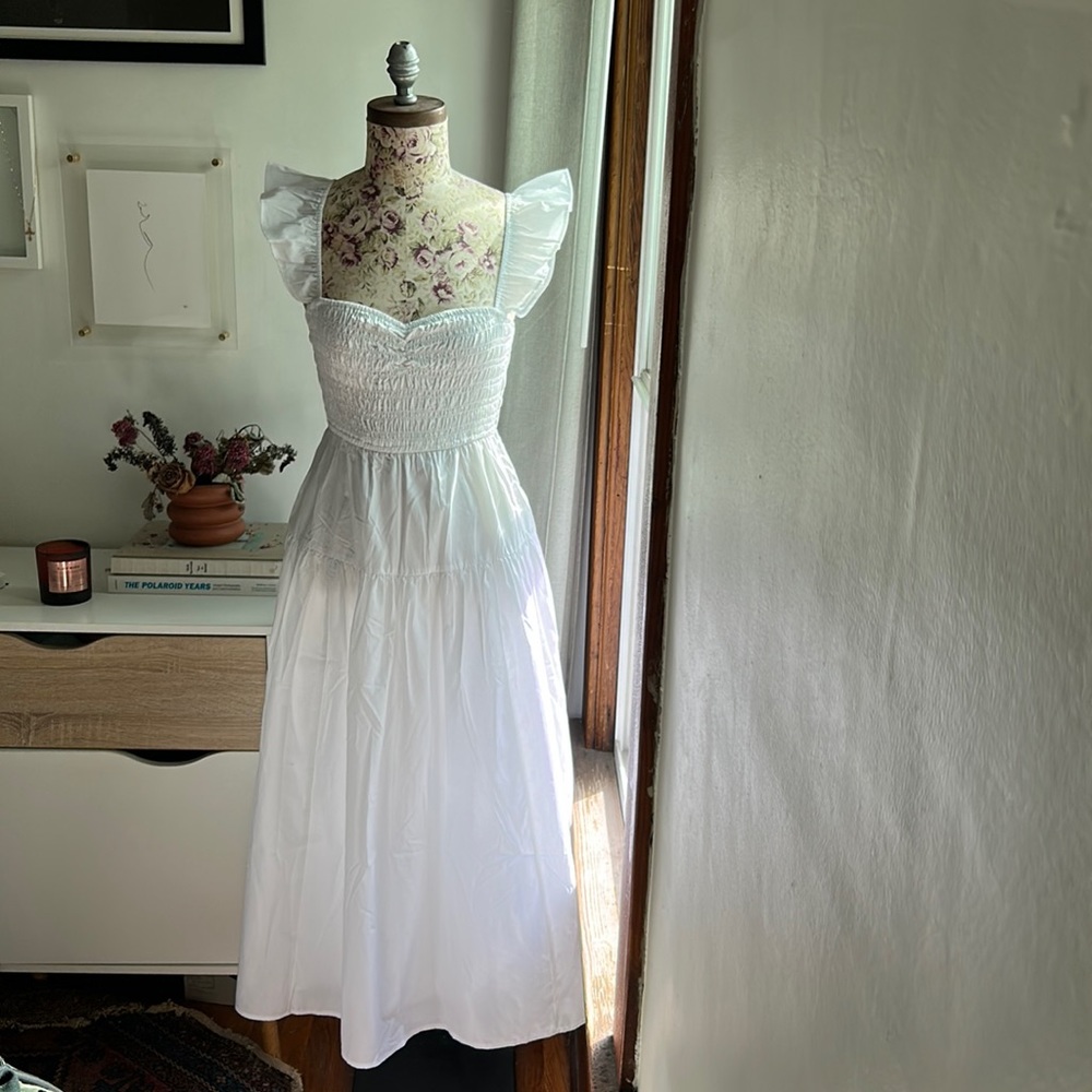 A&F Ruffle Strap Smocked Midi Dress - NWT